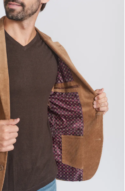 Savile Row Co. Men's Mayfair Corduroy Sport Jacket in Tan