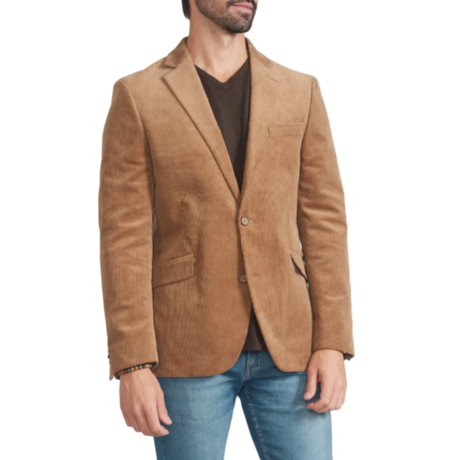 Savile Row Co. Men's Mayfair Corduroy Sport Jacket in Tan