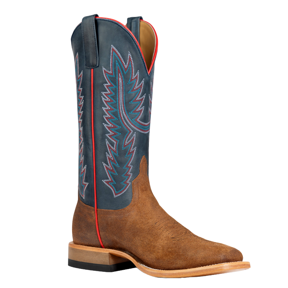 Horse Power Men's Tobacco Old Suede Western Boot in Blue