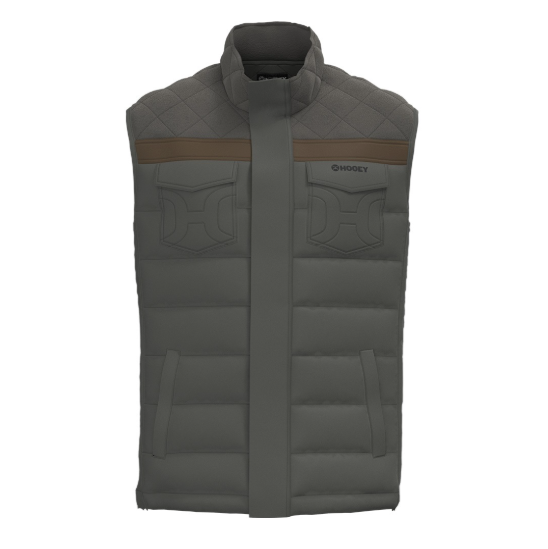 Hooey Men's Banff Puffer Packable Vest in Steel Grey