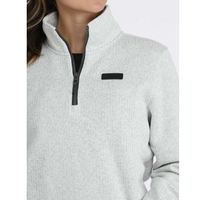 Cinch Women's Quarter Zip Sweater in Light Grey