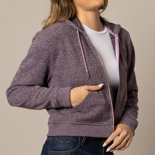 Kimes Ranch Women's Shelly Zip Up Cropped Hoodie in Lilac