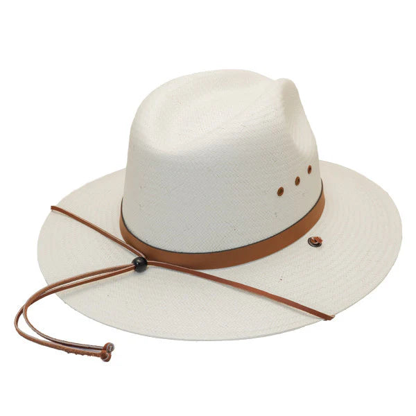 Stetson Los Alamos Straw Flat Brim Hat in Natural