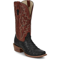 Tony Lama Men's Rylen Full Quill Ostrich Boot in Black