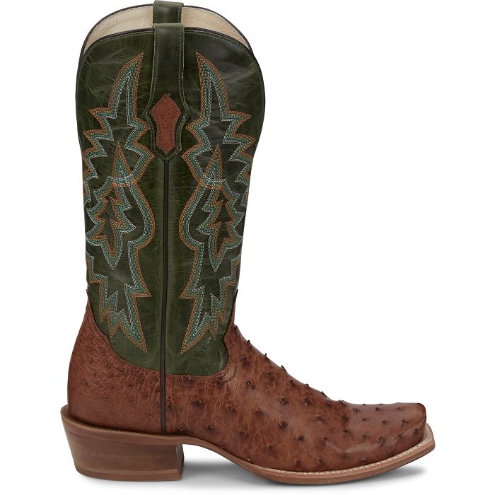 Tony Lama Men's Rylen Full Quill Ostrich Boot in Brandy