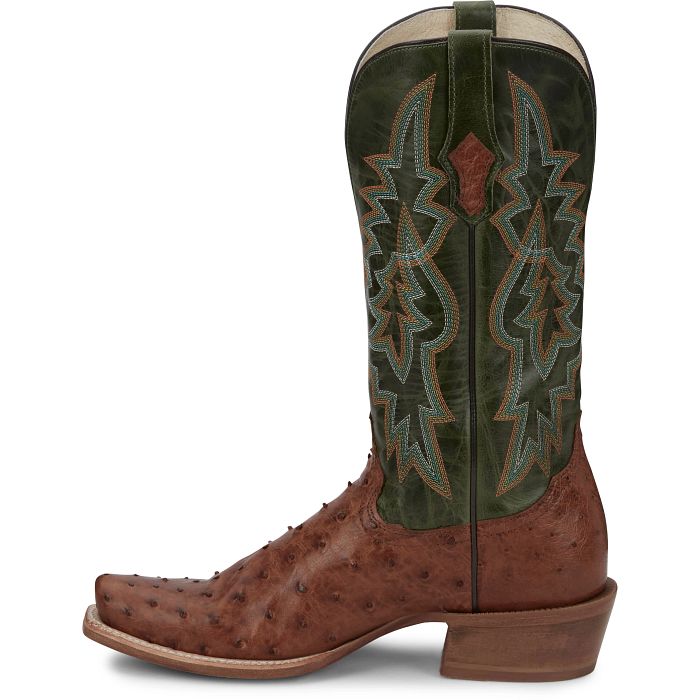 Tony Lama Men's Rylen Full Quill Ostrich Boot in Brandy