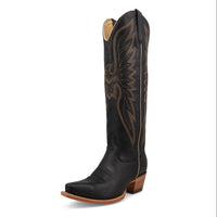 Black Star Women's 17" Snip Toe Boot in Midnight and Copper