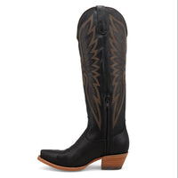 Black Star Women's 17" Snip Toe Boot in Midnight and Copper