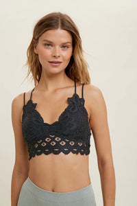 Double Strap Scalloped Lace Bralette (5 Colors Available)