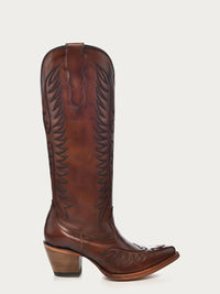 Corral Women's 15" Embroidered J Toe Boot in Cognac