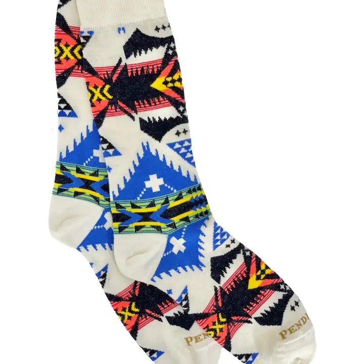 Pendleton Nehalem Wool Crew Socks in Ivory