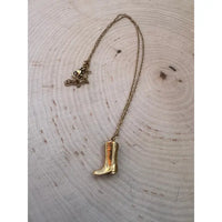 18" Head Over Boots 14k Gold Plated Necklace