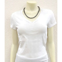 20" Handmade Silver Rondelle Navajo Inspired Bead Necklace