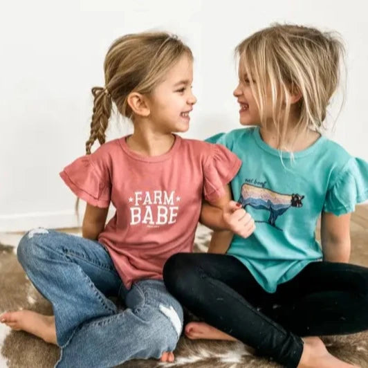 American Farm Co. Baby & Toddler Girl's "Farm Babe" Onesie's & Tee's in Mauve