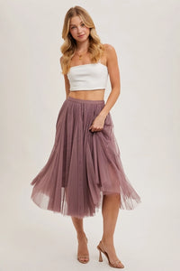Women's Tulle Midi Skirt (Available in Three Colors)