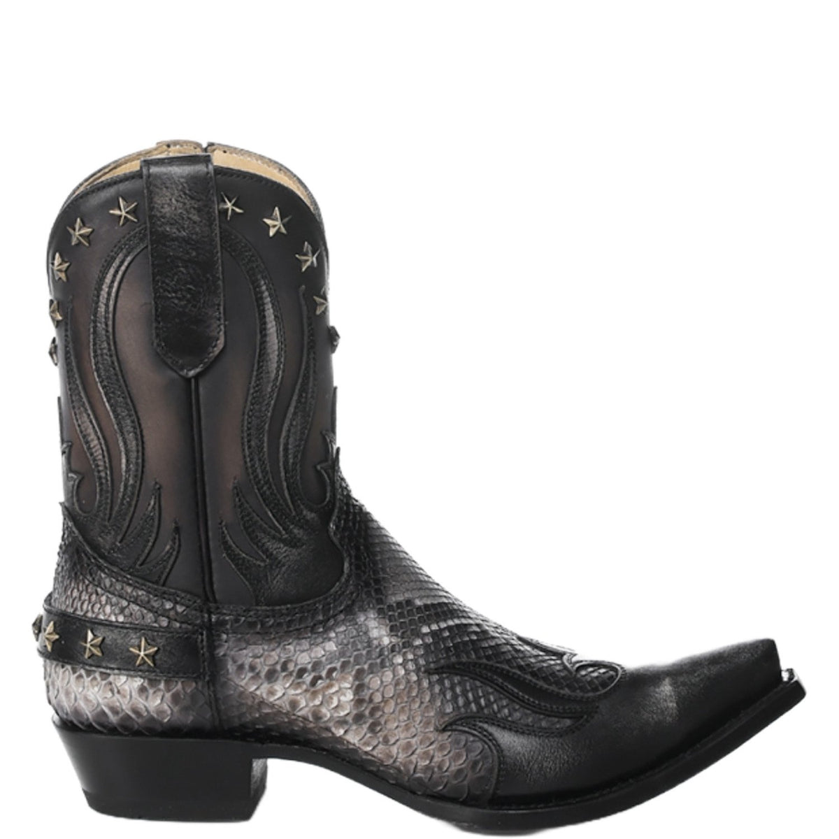 Corral Men's Natural Python Snip Toe Boot in Black