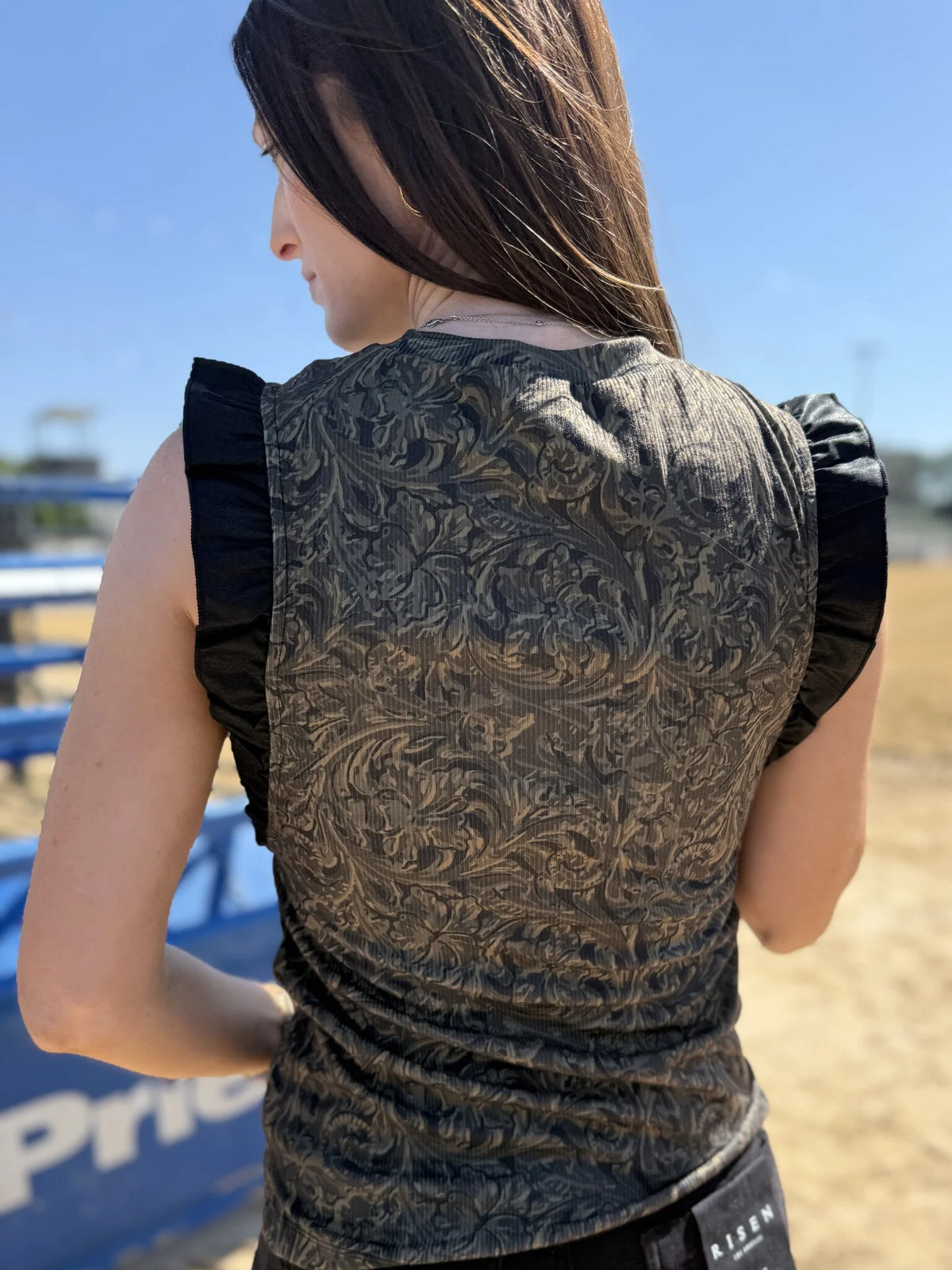 Cruel Women's Ribbed Tooled Print Tank in Brown