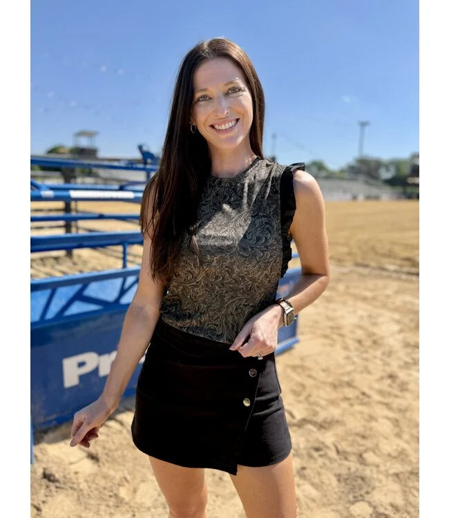 Cruel Women's Ribbed Tooled Print Tank in Brown