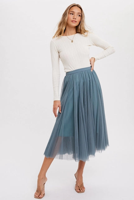 Women's Tulle Midi Skirt (Available in Three Colors)
