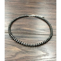 20" Handmade Silver Rondelle Navajo Inspired Bead Necklace