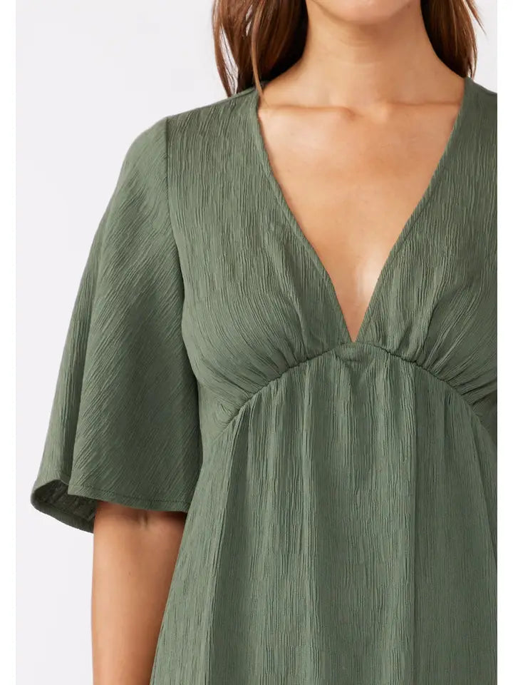 Women's Empire Waist Maxi Dress in Olive