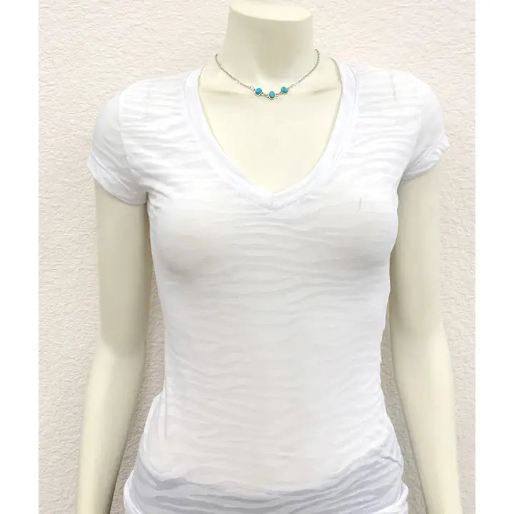 15" Handmade Sideways Oval Turquoise Necklace