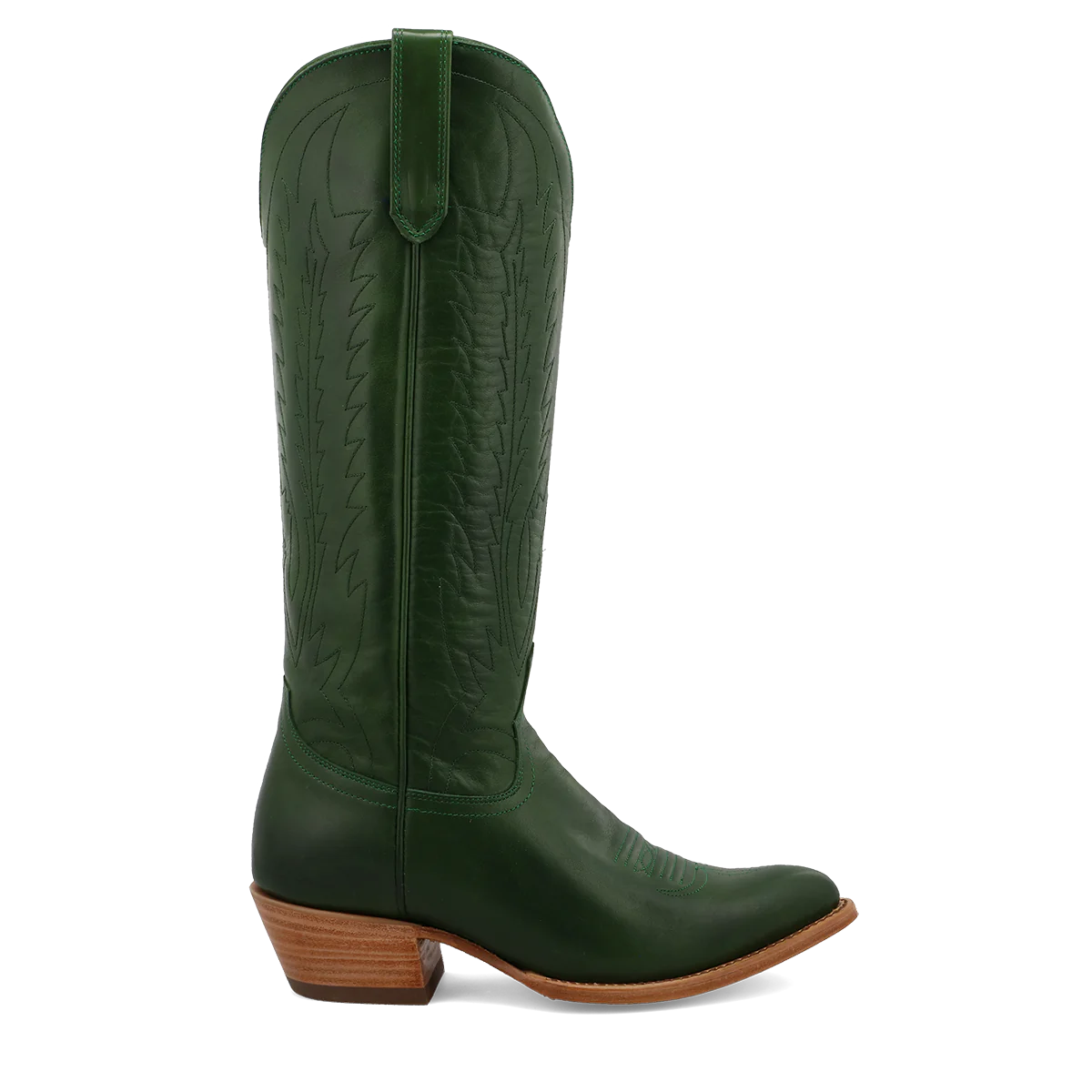 Black Star Women's 15" Snip Toe Boot in Emerald Green