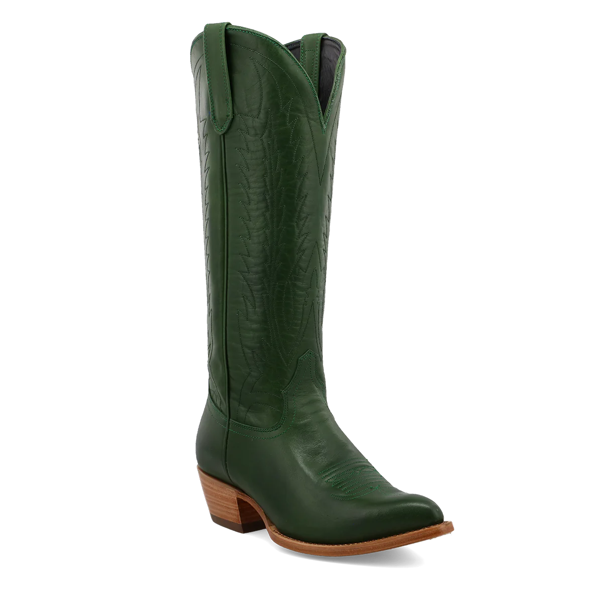 Black Star Women's 15" Snip Toe Boot in Emerald Green