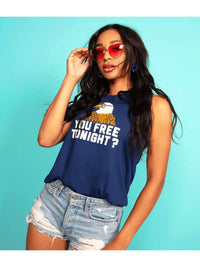 Women's You Free Tonight? Eagle Tank Top in Navy