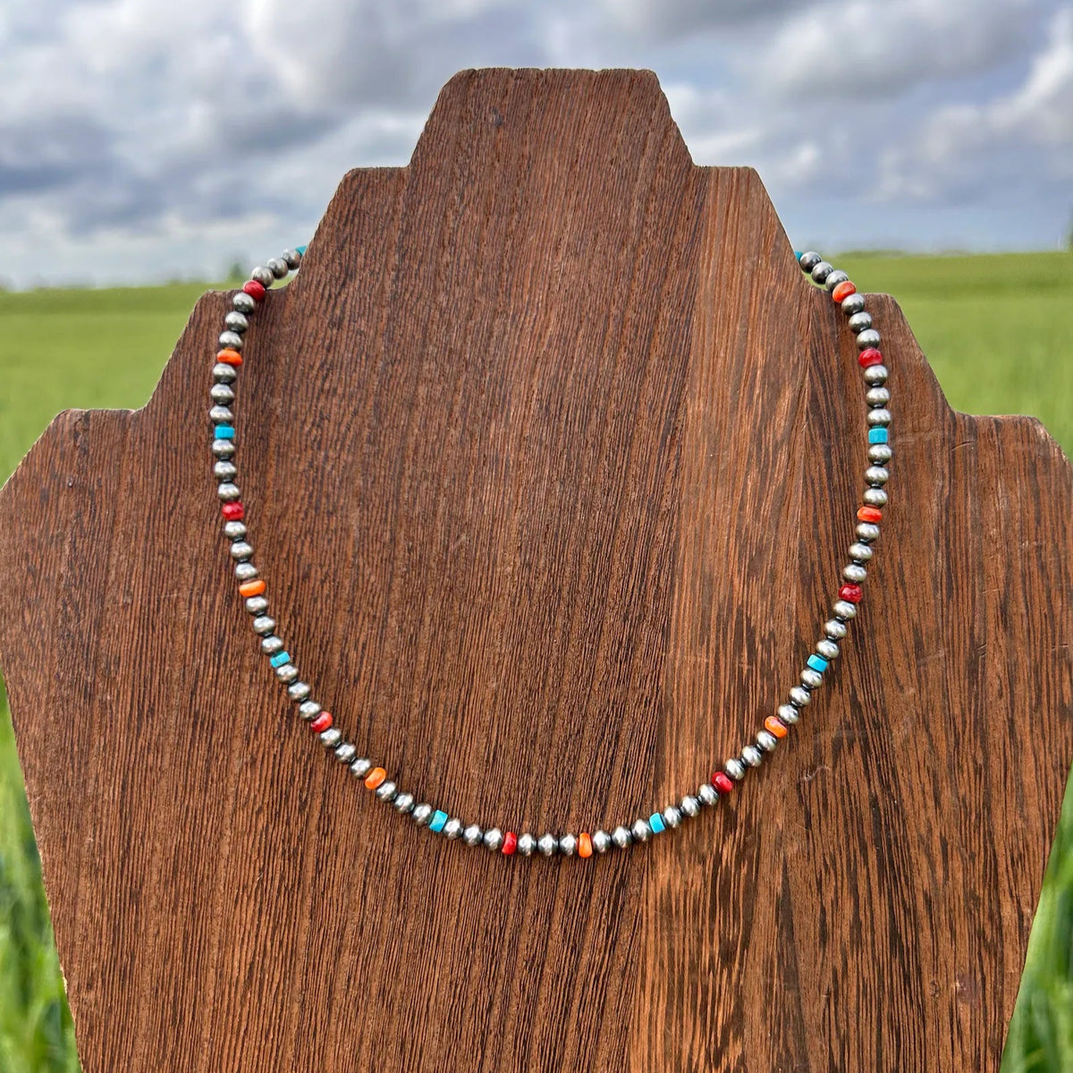 14" Spiny & Kingman Turquoise Navajo Pearl Choker