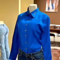 CC Western Women's Signature L/S Solid Western Snap Shirt in Royal Blue