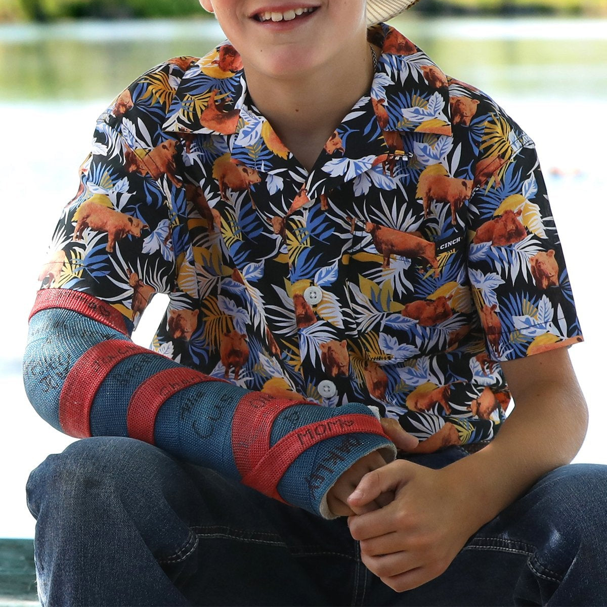 Cinch Youth Boy's S/S Aloha Angus Camp Shirt