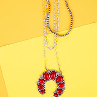 Navajo Pearl With Squash Pendant Layered Necklace (Available in 2 Colors)