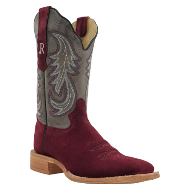 R. Watson Women's Square Toe Western Boot in Rhubarb Roughout