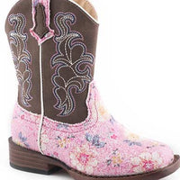 Roper Toddler Glitter Flower Pink Boot