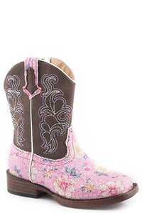 Roper Toddler Glitter Flower Pink Boot