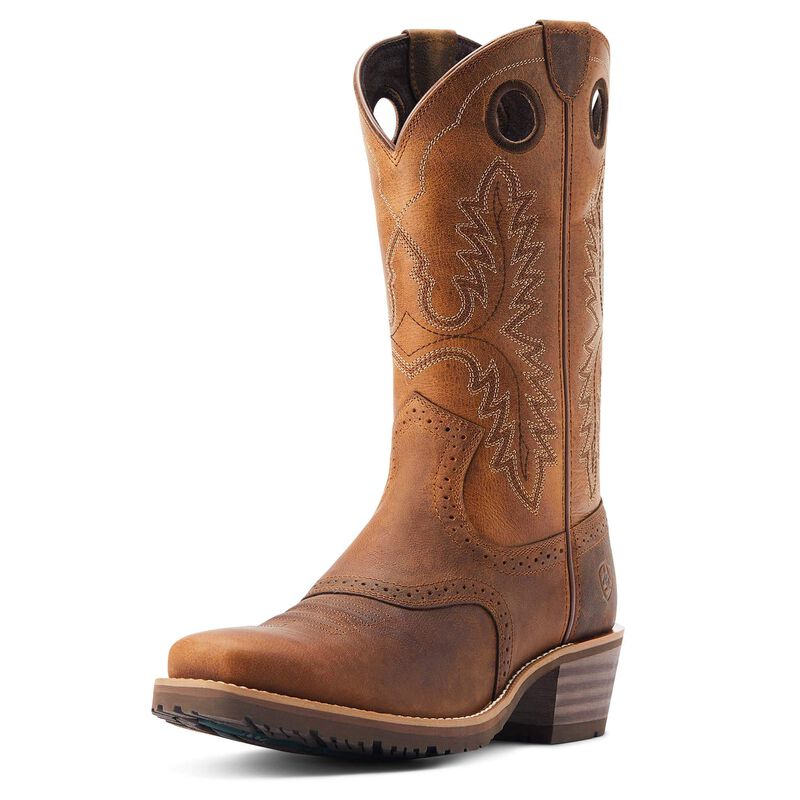 Ariat Men's Hybrid Roughstock Square Toe Cowboy Boot in Sorrel Crunch
