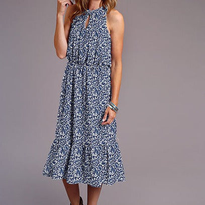 Stetson Women's Indigo Tapestry Print Prairie Dress