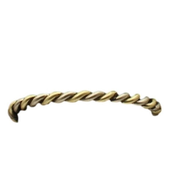 Silver Strike Twisted Silver Gold Cuff Bracelet