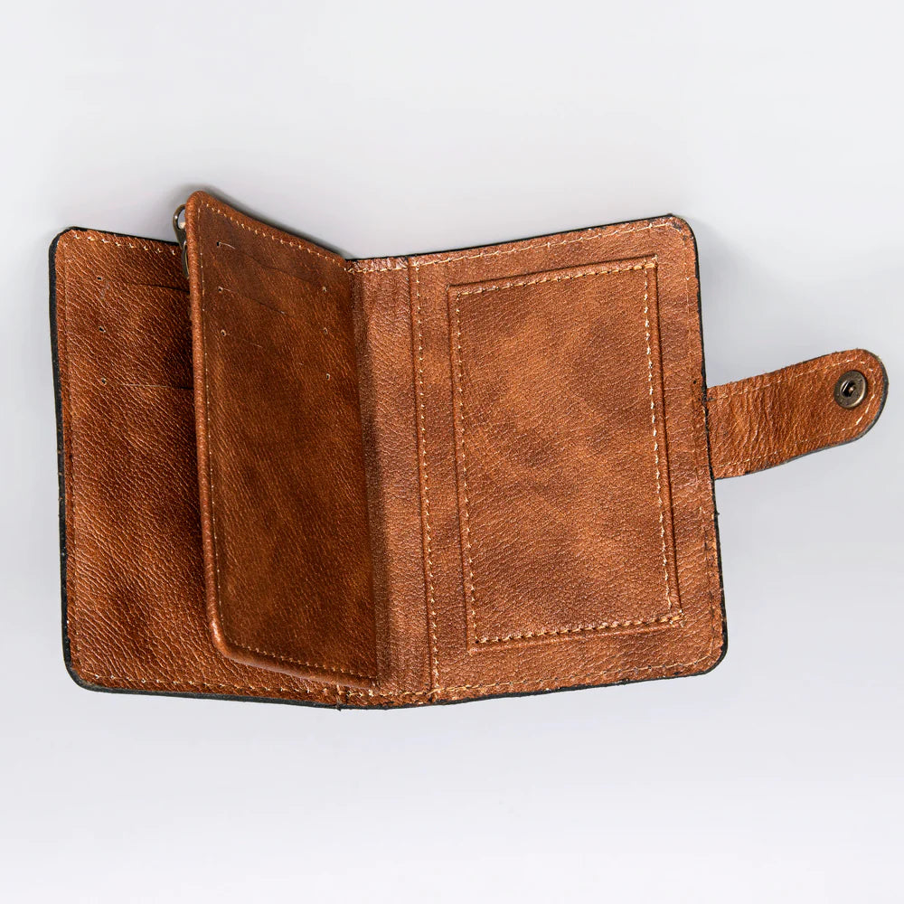 Olay Bags Leather Tooled Bifold Wallet