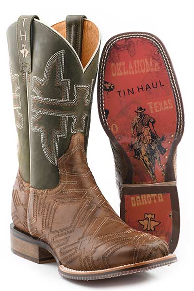 Tin Haul Men's I Am In Stitches Boot with Cowboy Heritage Sole