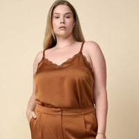 Women's Lace Trim Plus Size Cami (Available in 2 Colors)