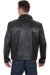 Scully Men's Western Yoke Concealed Carry Leather Jacket in Black