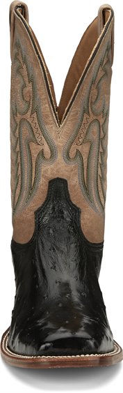 Tony Lama Men's Castillo Full Quill Ostrich Boot-Black