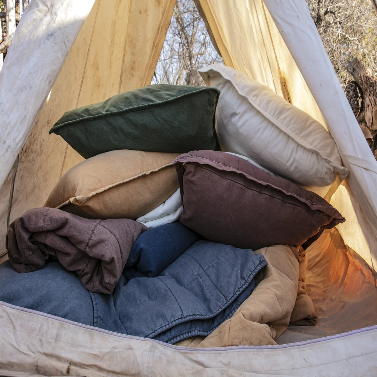 Stonewashed Cotton Canvas Euro Sham