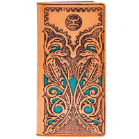 Hooey "Phoenix" Rodeo Wallet in Tan and Turquoise