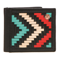 Hooey "Black Hawk" Aztec Woven Leather Bi-Fold Wallet