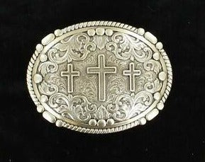 Nocona Three Cross Oval Belt Buckle