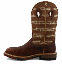 Twisted X Men's 12" Western Work Boot-Rustic Brown/Tan
