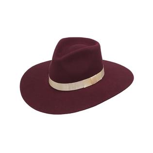 Twister Pinch Front Felt Hat- Burgundy